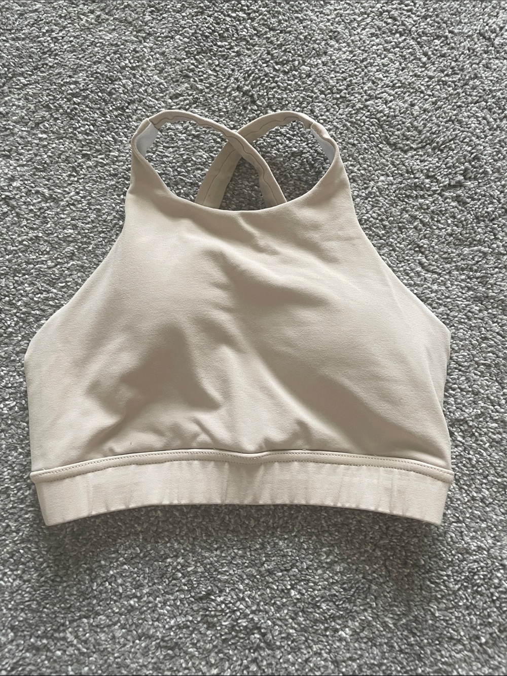 Beige Vullsport High Neck Sports Bra